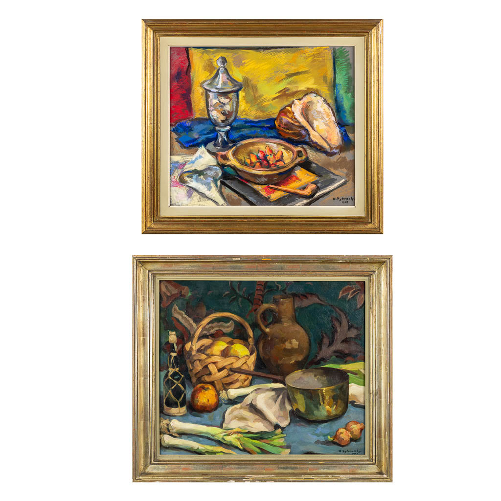 Wilfried SYBRANDS (1912-1991) 'Stilleven, twee schilderijen'. (W:66 x H:56 cm)