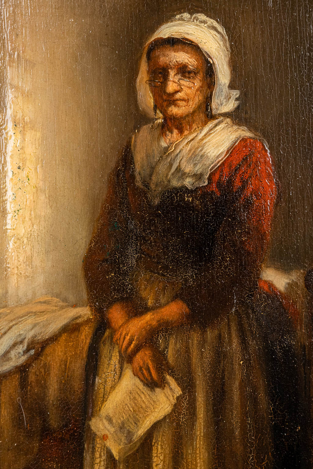 After Eugène François DE BLOCK (1812-1893) 'Portrait', a painting, oil on panel. (27 x 33 cm)