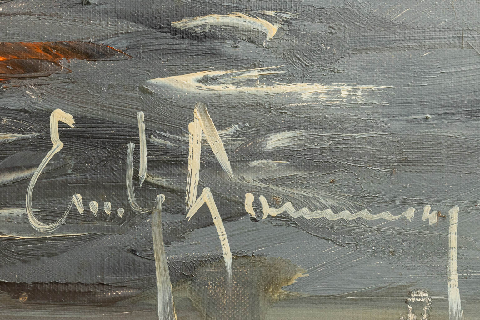 Émile LAMMERS (1914-1990) 'Marine' a painting, oil on canvas. (120 x 80 cm)