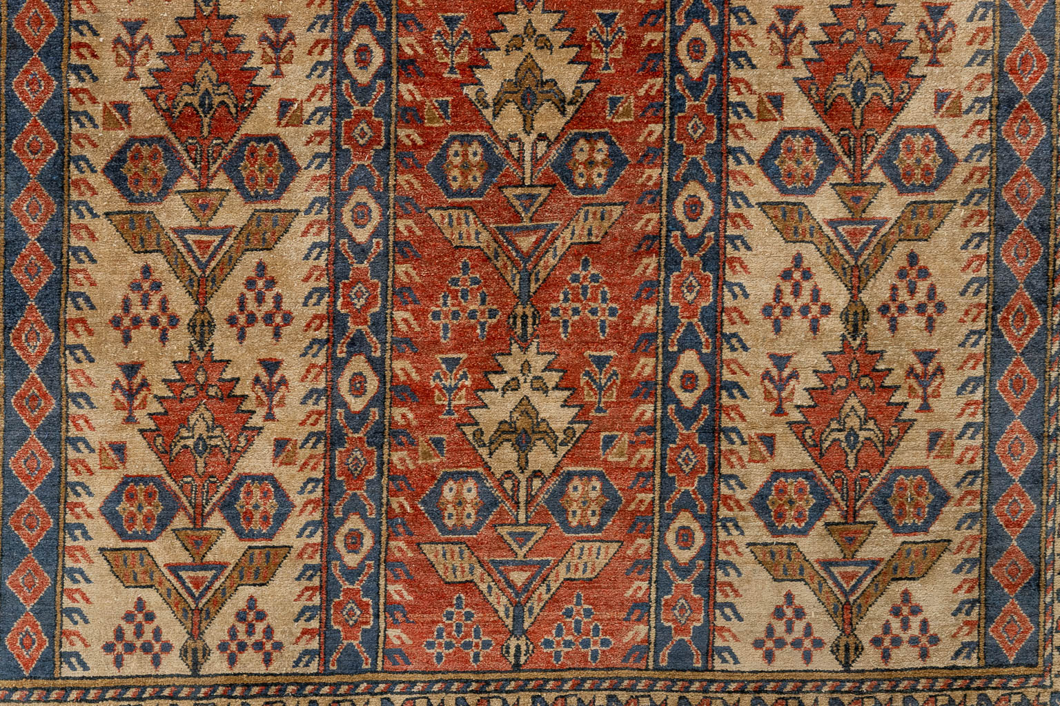 An Oriental hand-made silk carpet, Bashir Afghanistan. (D:119 x W:162 cm)