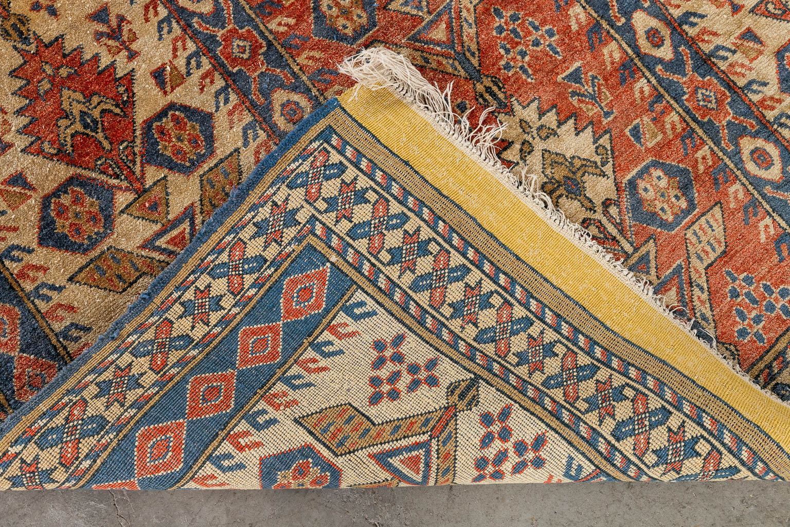 An Oriental hand-made silk carpet, Bashir Afghanistan. (D:119 x W:162 cm)
