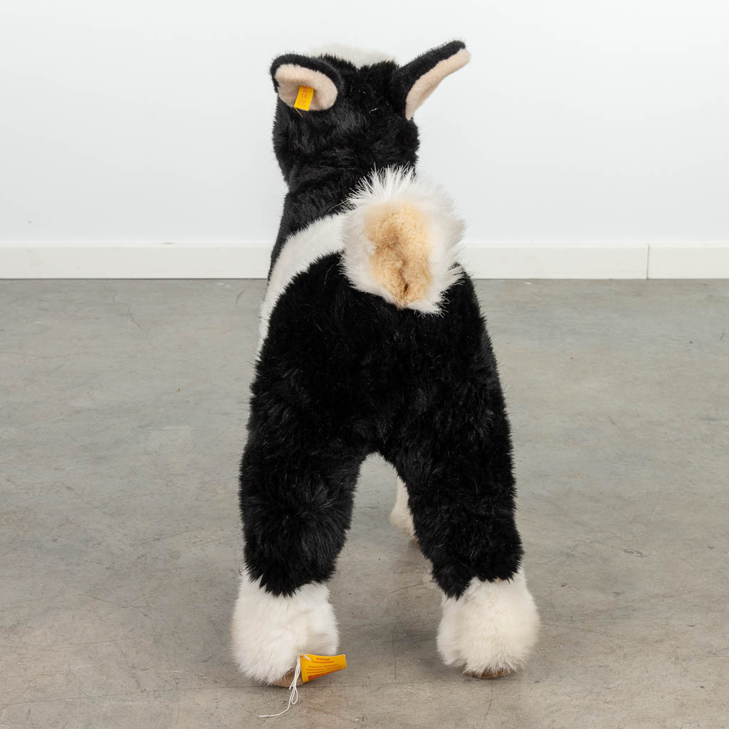 Steiff Studio Goat kid black/white, EAN 0446/60-502460, around 1991-1993 (53 x 55cm). (W: 53 x H: 55 cm)