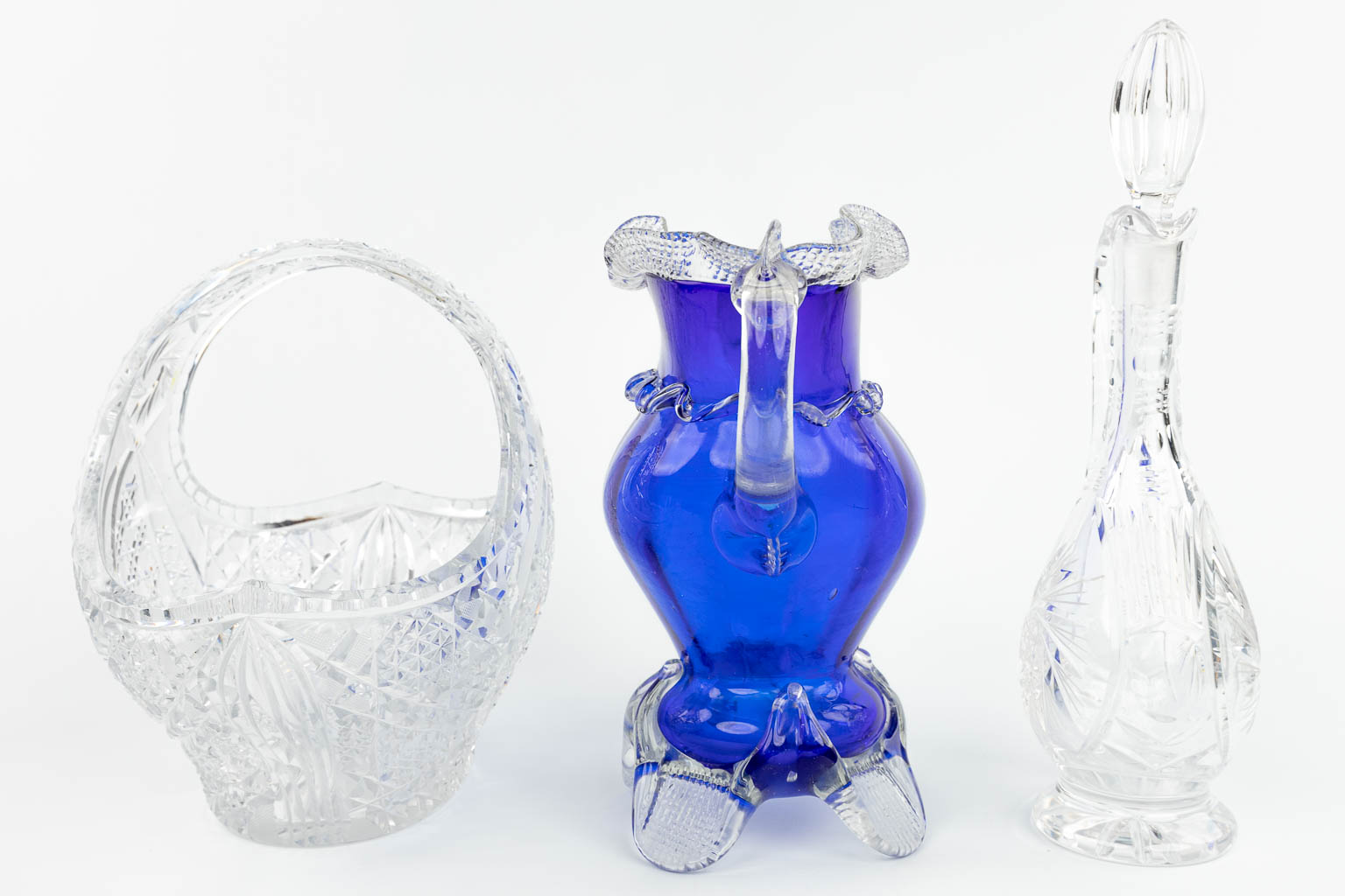 An assembled collection of glass made in Bohemia and Murano. (H:36cm)