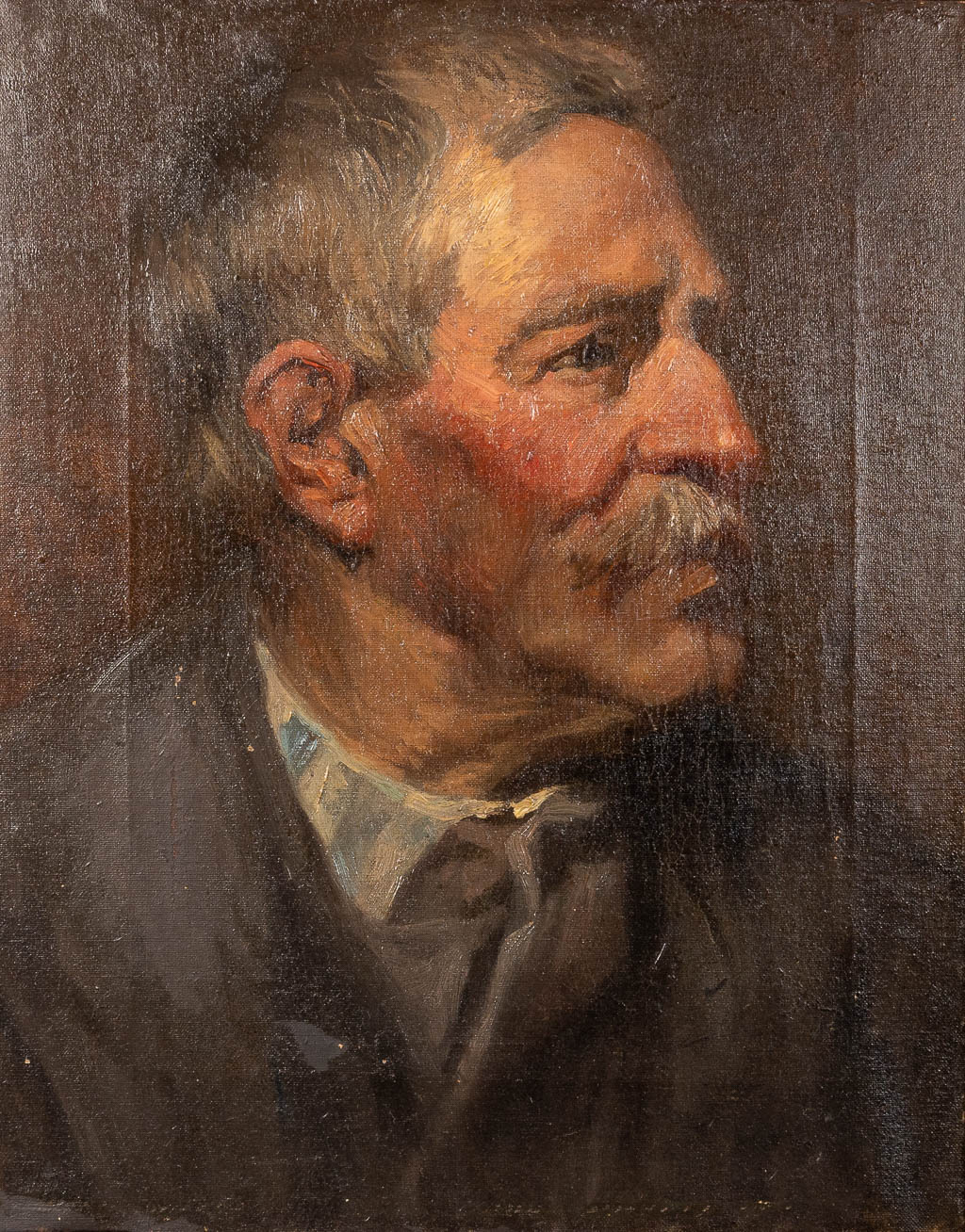 Jan VAN CANEGEM (1833-1901) 'Portret van een man', 19de eeuw. (39 x 50 cm)