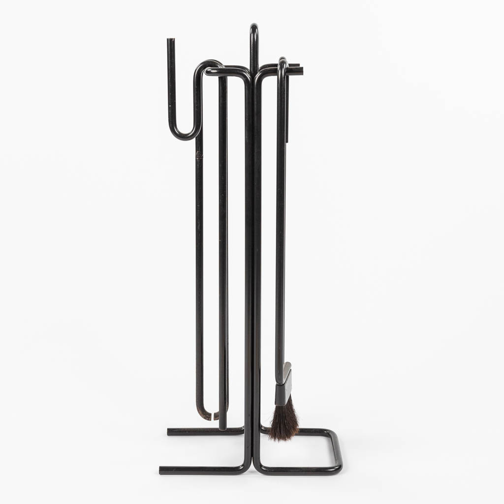 Ann MAES (XX) 'Fireplace Accessories' lacquered metal for Mace-Line (D:30 x W:25 x H:67 cm)
