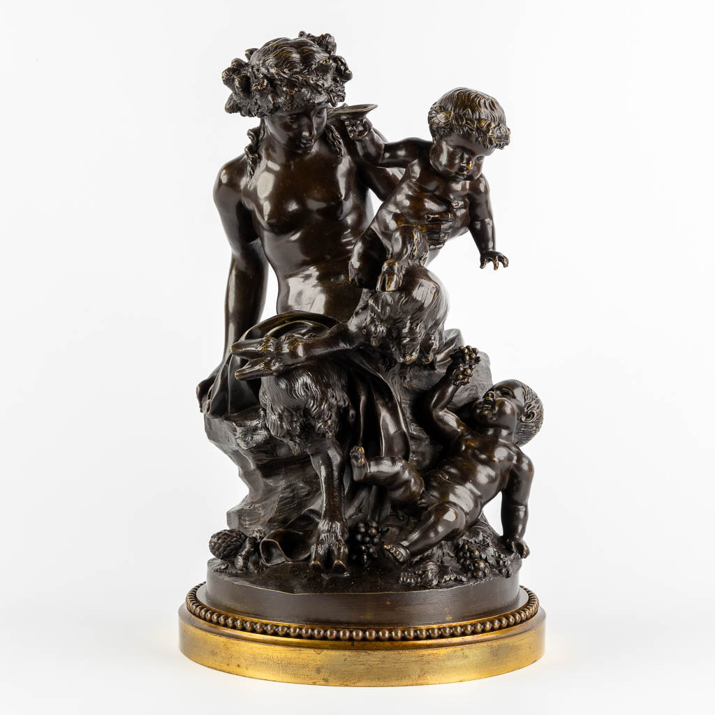 After Claude Michel, CLODION (1738-1814) 'Satyress with putti'. (H:45 x D:26 cm)