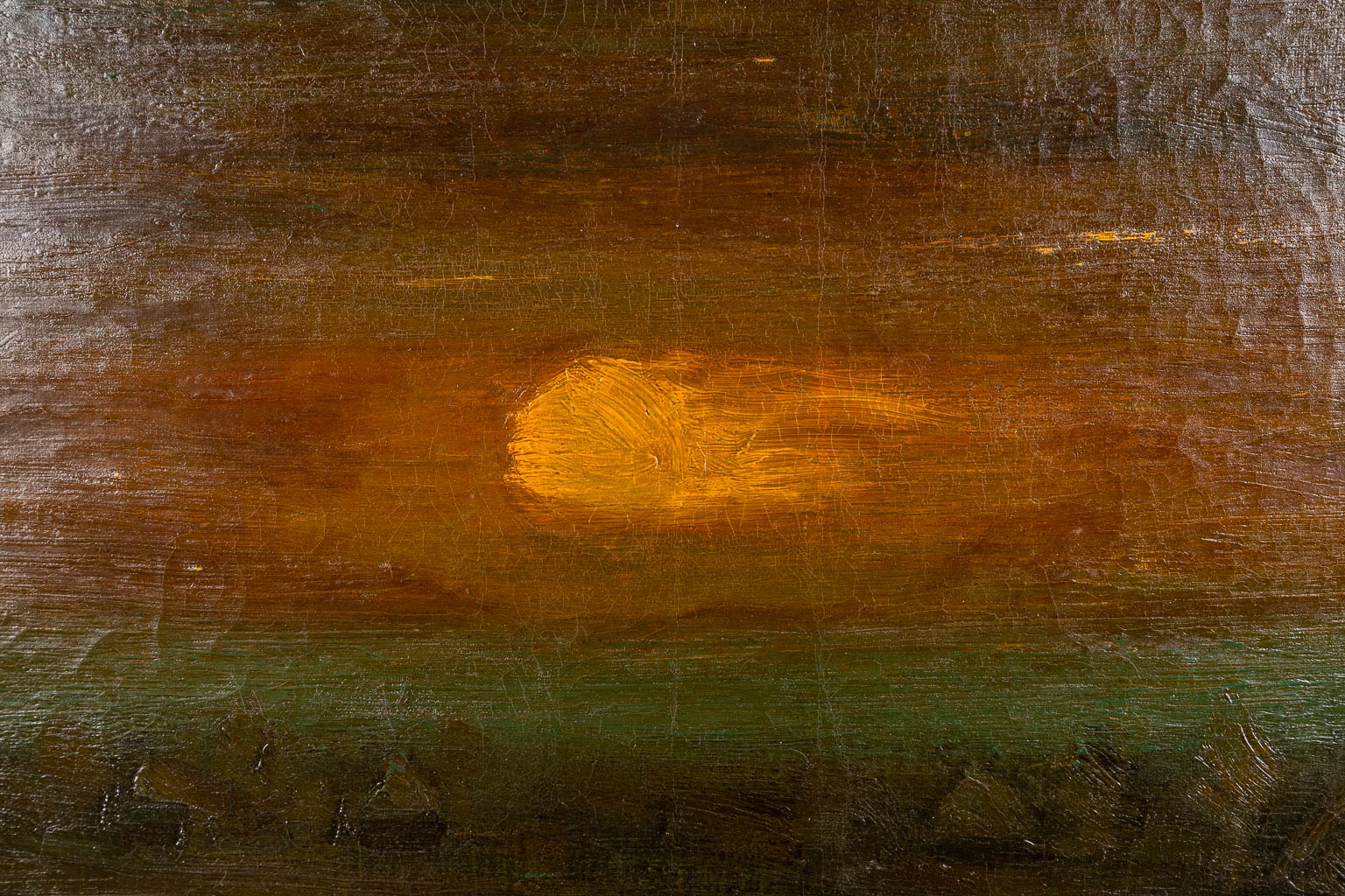 Albert SERVAES (1883-1966) 'Zonsondergang' olie op doek. 1925