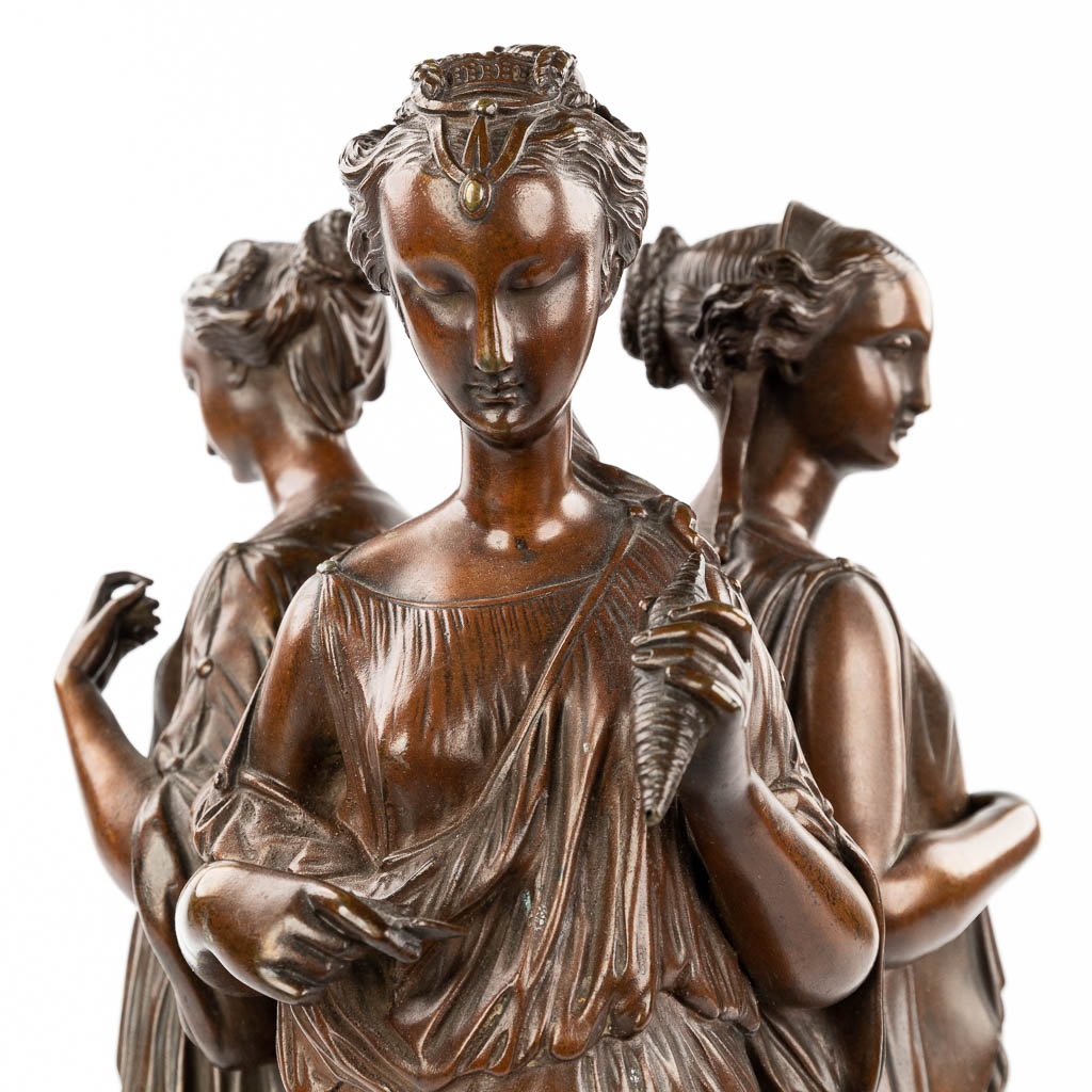 Charles GAUTHIER (1831-1891) 'Three Graces' a statue made of patinated bronze. (H:41cm)
