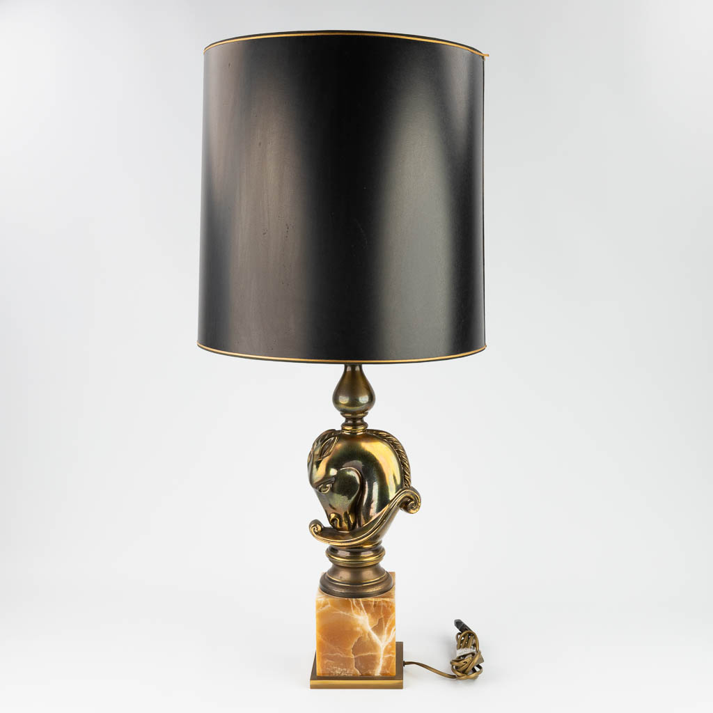  Deknudt, een tafellamp met paardenkop (93cm)