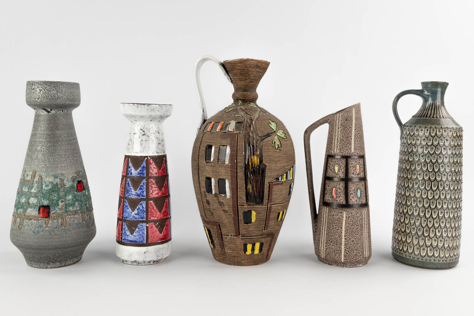 A collection of mid-century ceramics, West Germany. (H:36 x D:17 cm)
