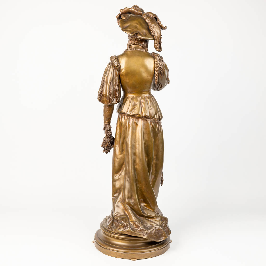 Anatole J. GUILLOT (1865-1911) een uitzonderlijk beeld gemaakt uit brons van een edele dame. Gemerkt J. Guillot. 