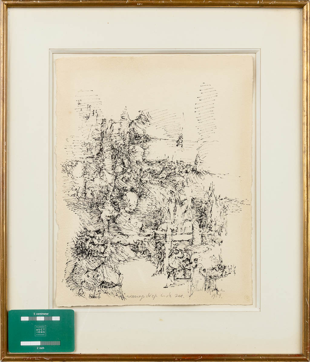 Roel D'HAESE (1921-1996) 'Vissertje diep in de zee' een tekening op papier, 1959 (25,5 x 32 cm)
