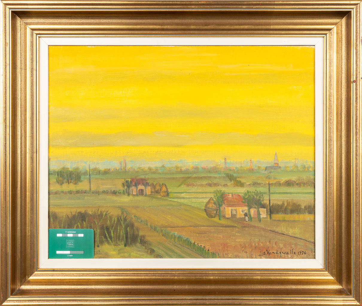 Adriaan VANDEWALLE (1907-1997) 'Polderlandschap' een schilderij, olie op doek (50 x 40 cm)