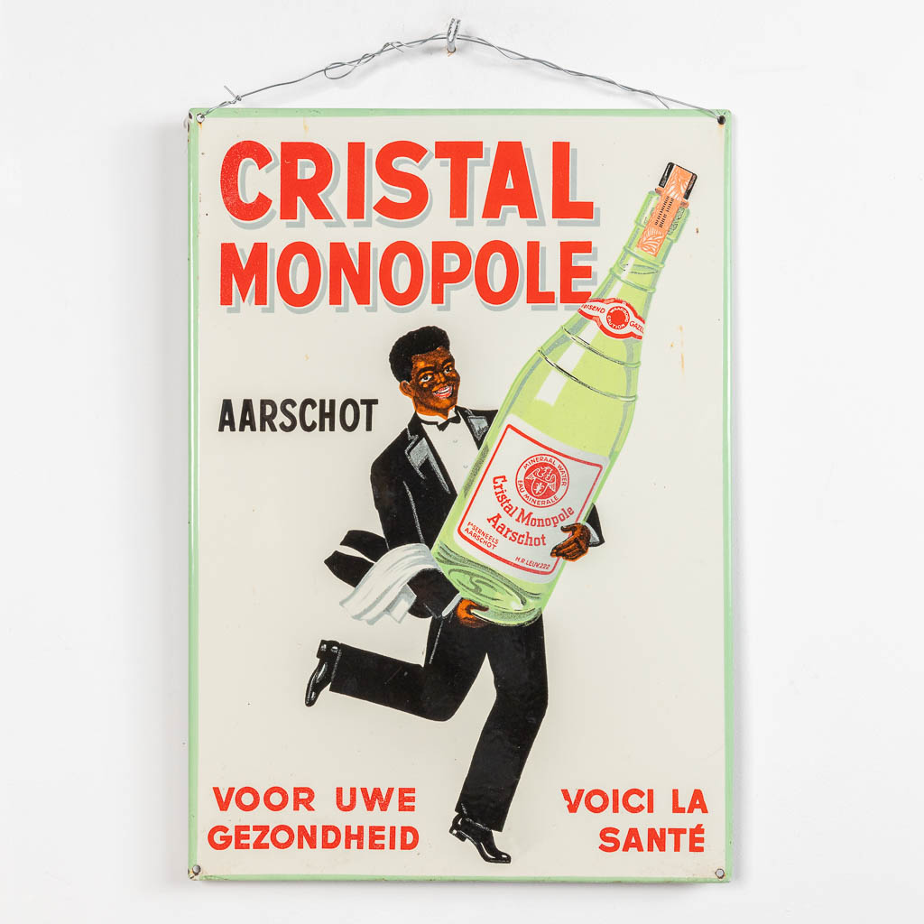 An enamel plate Cristal Monopole, Aarschot. 
