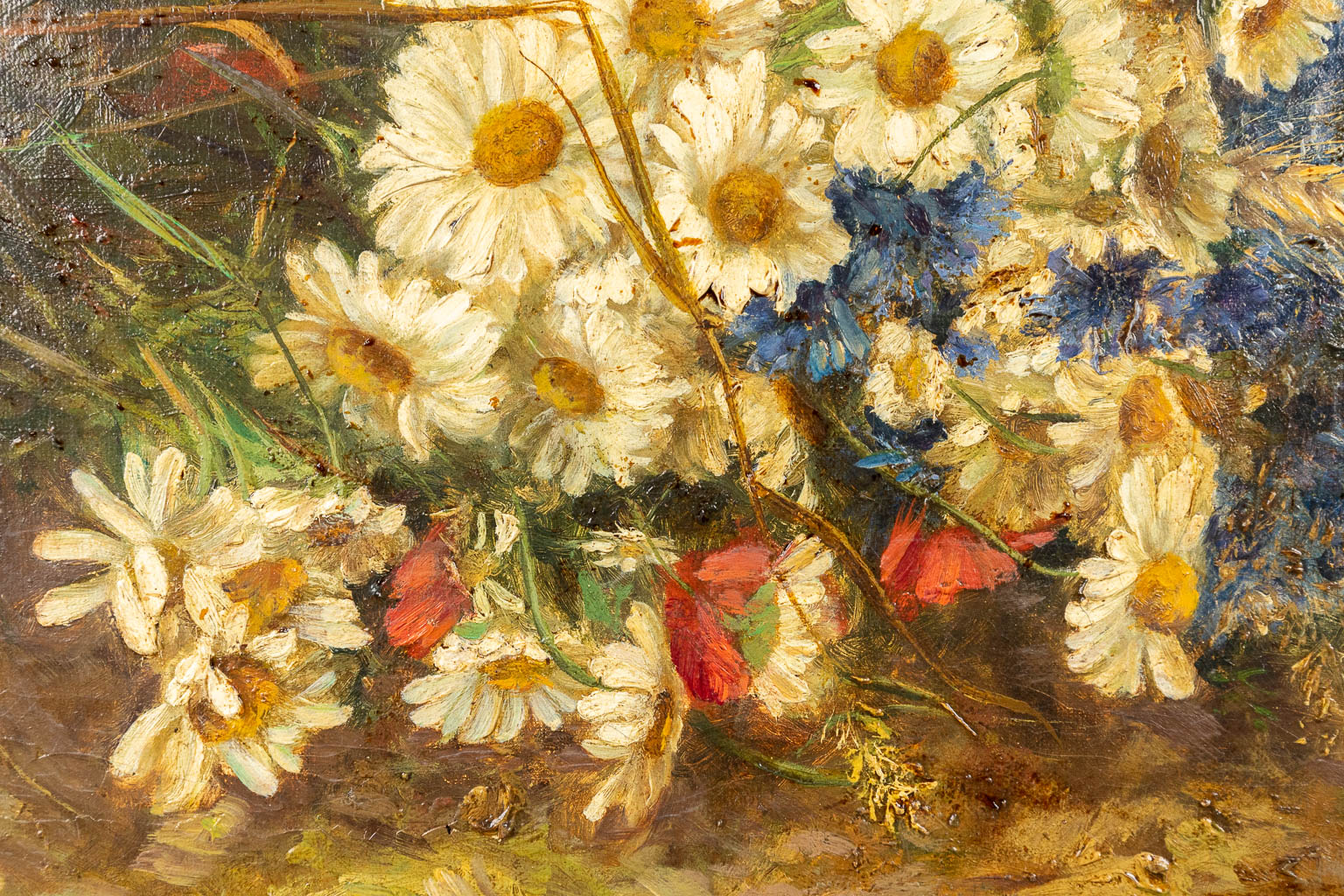 No signature found, a flower painting, oil on canvas. 20th century. (55 x 46 cm)