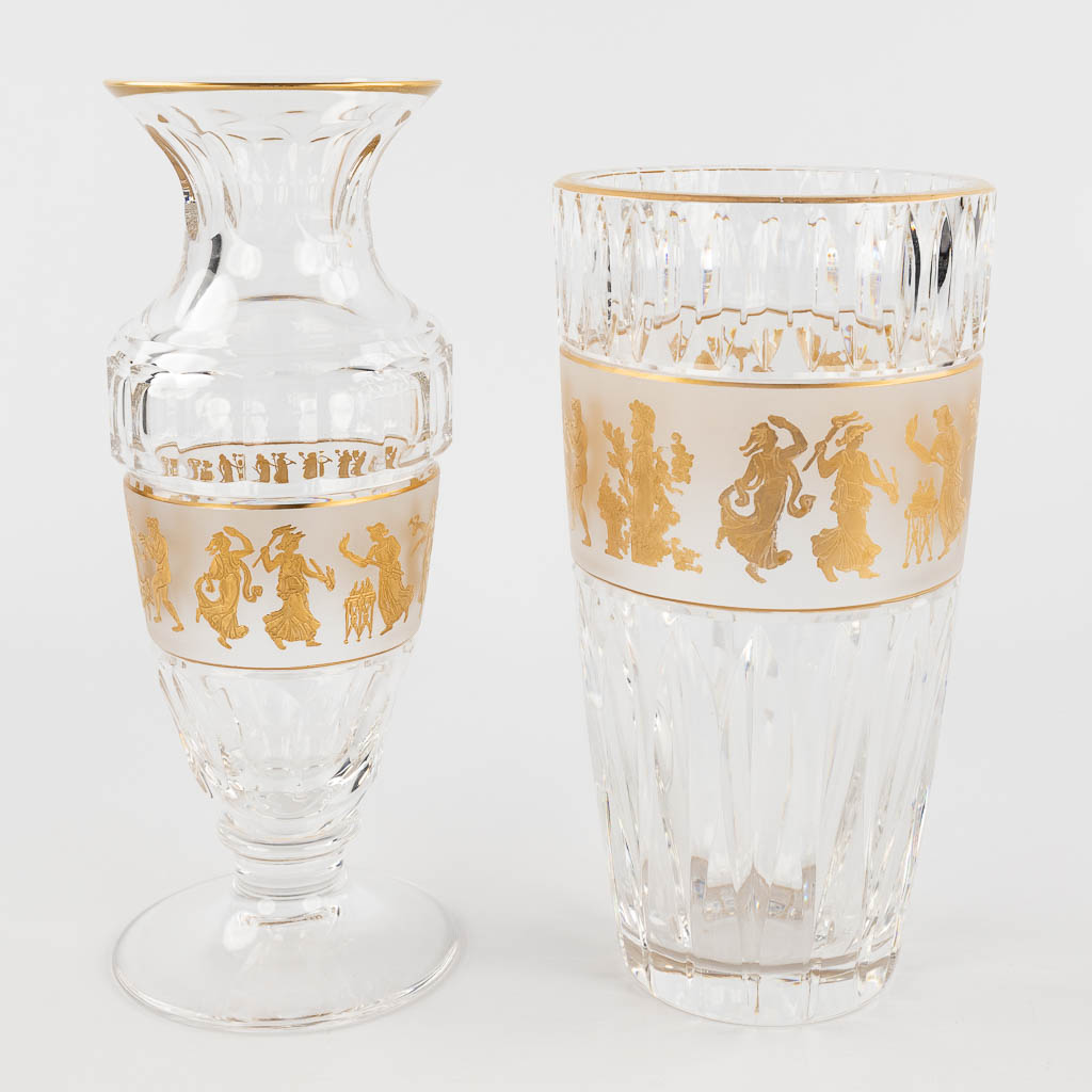  Val Saint Lambert, a collection of 32 crystal vases, 'La Dance De Flore' 