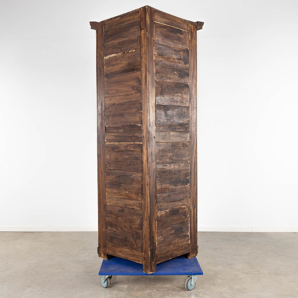 An antique corner cabinet, wood sculptures Louis XV. 19th C. (W:97 x H:203 cm)