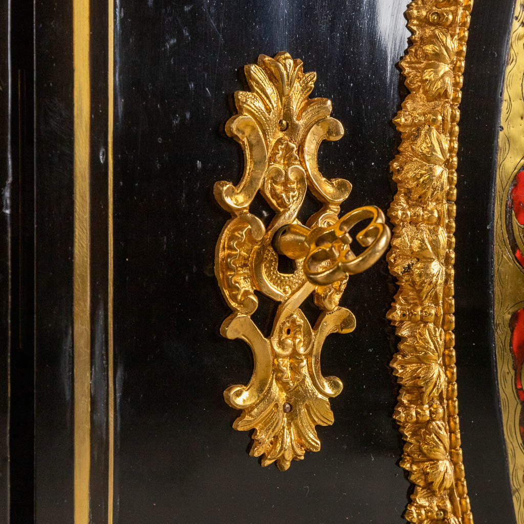 A one-door cabinet, Boulle, tortoiseshell and copper inlay, Napoleon 3, 19th C. (D:48 x W:90 x H:111 cm)
