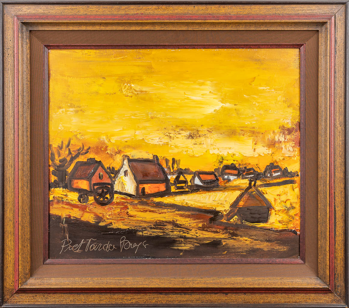 Piet VAN DEN BUYS (1935) 'Landscape' a painting, oil on canvas. (60 x 50 cm)