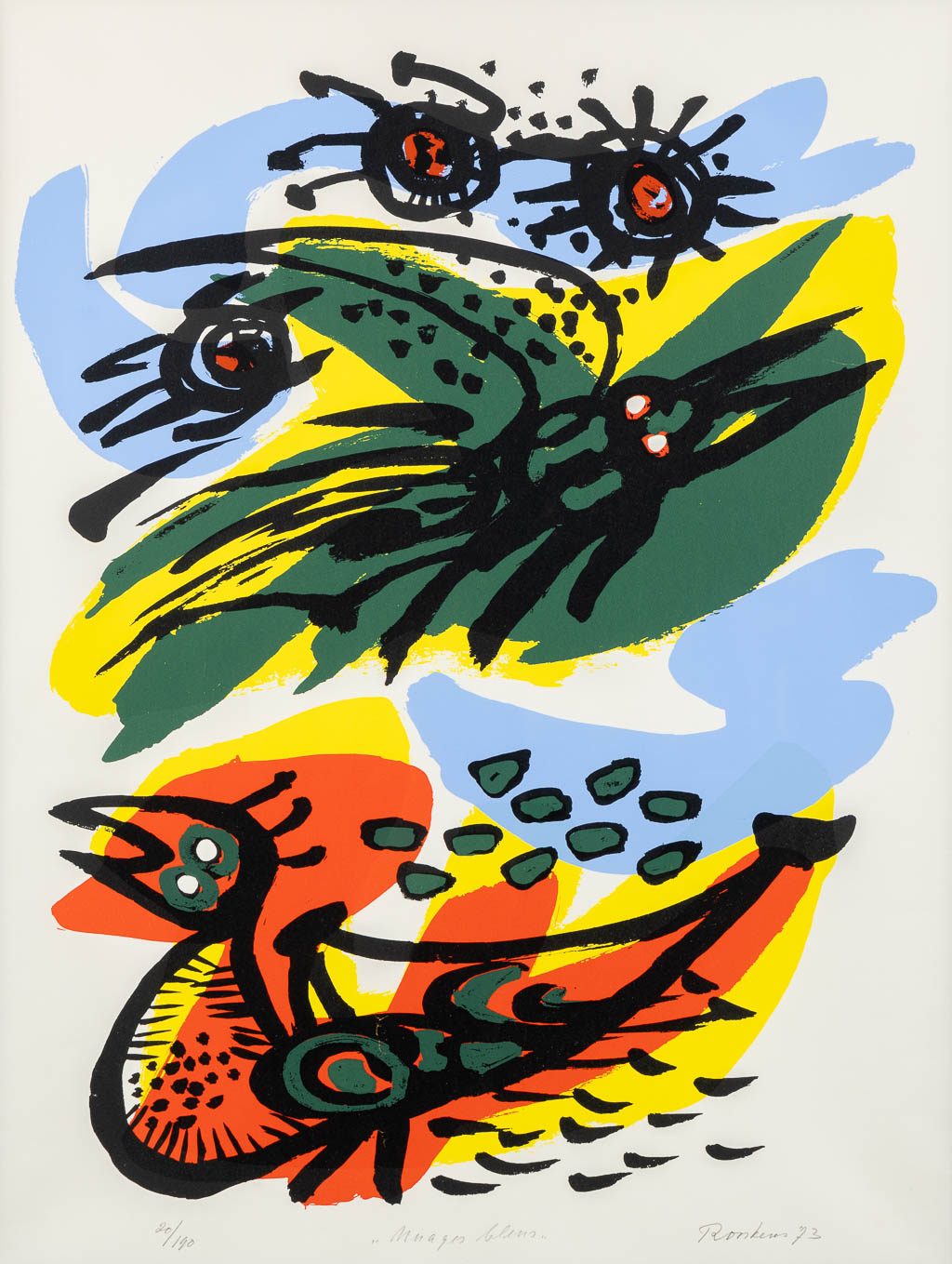 Anton ROOSKENS (1906-1976) 'Nuages Bleues'. (W:75,5 x H:92,5 cm)