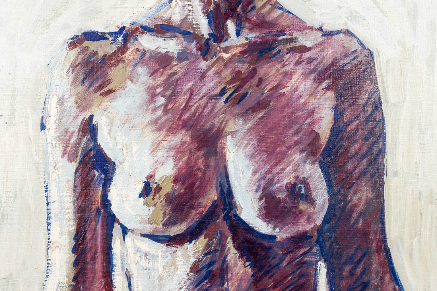 Rik VERMEERSCH (1949) 'Staande Vrouw', olie op paneel. 1996. 