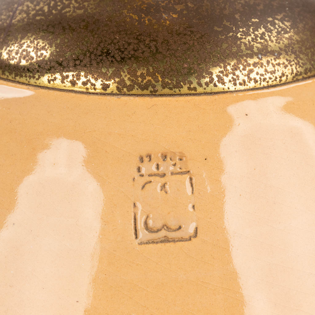 BIOT, a table lamp, glazed ceramics. 20th C. (H:52 x D:32 cm)
