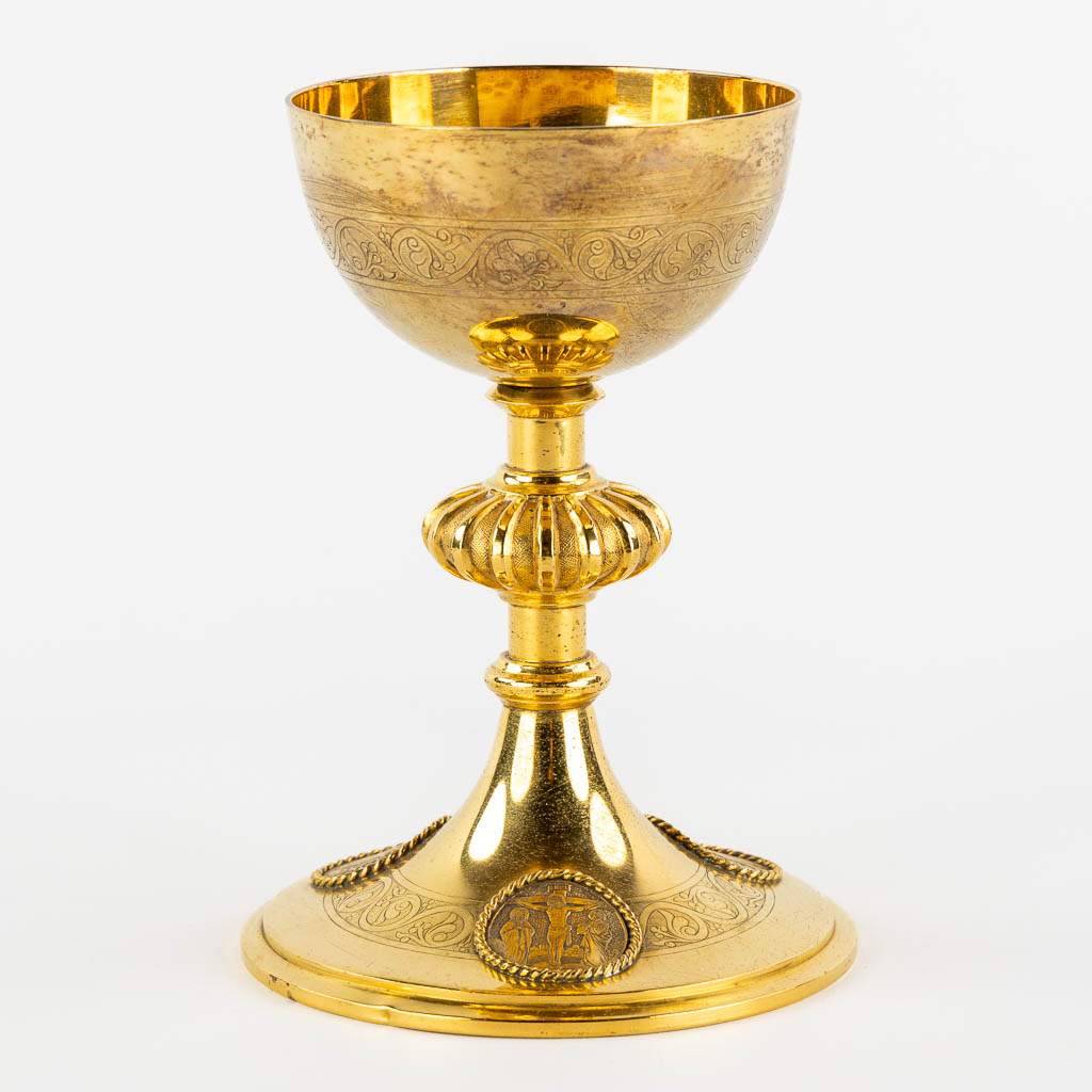  A Chalice with a vermeil cuppa, medallions. Neo Roman.