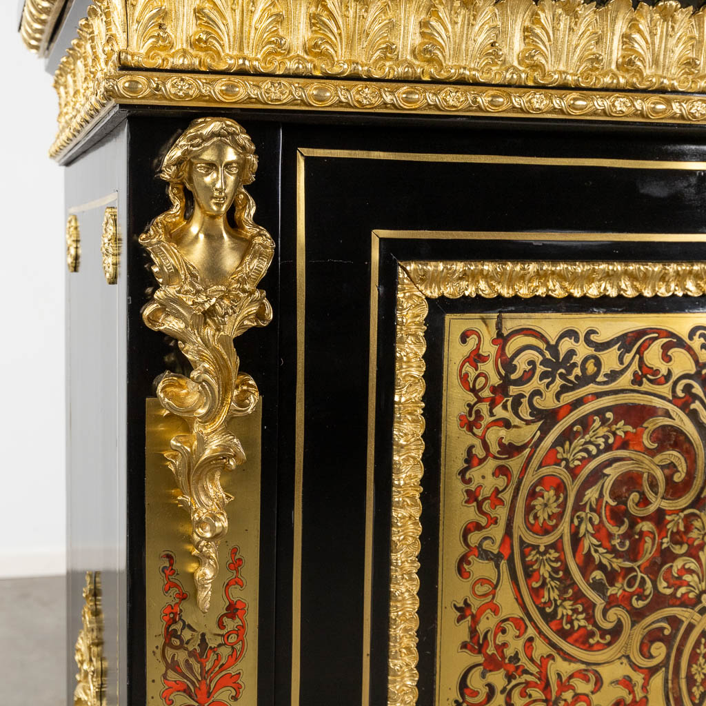 A Boulle cabinet, tortoise shell and copper inlay, Napoleon 3, 19th C. (D:36 x W:77 x H:108 cm)