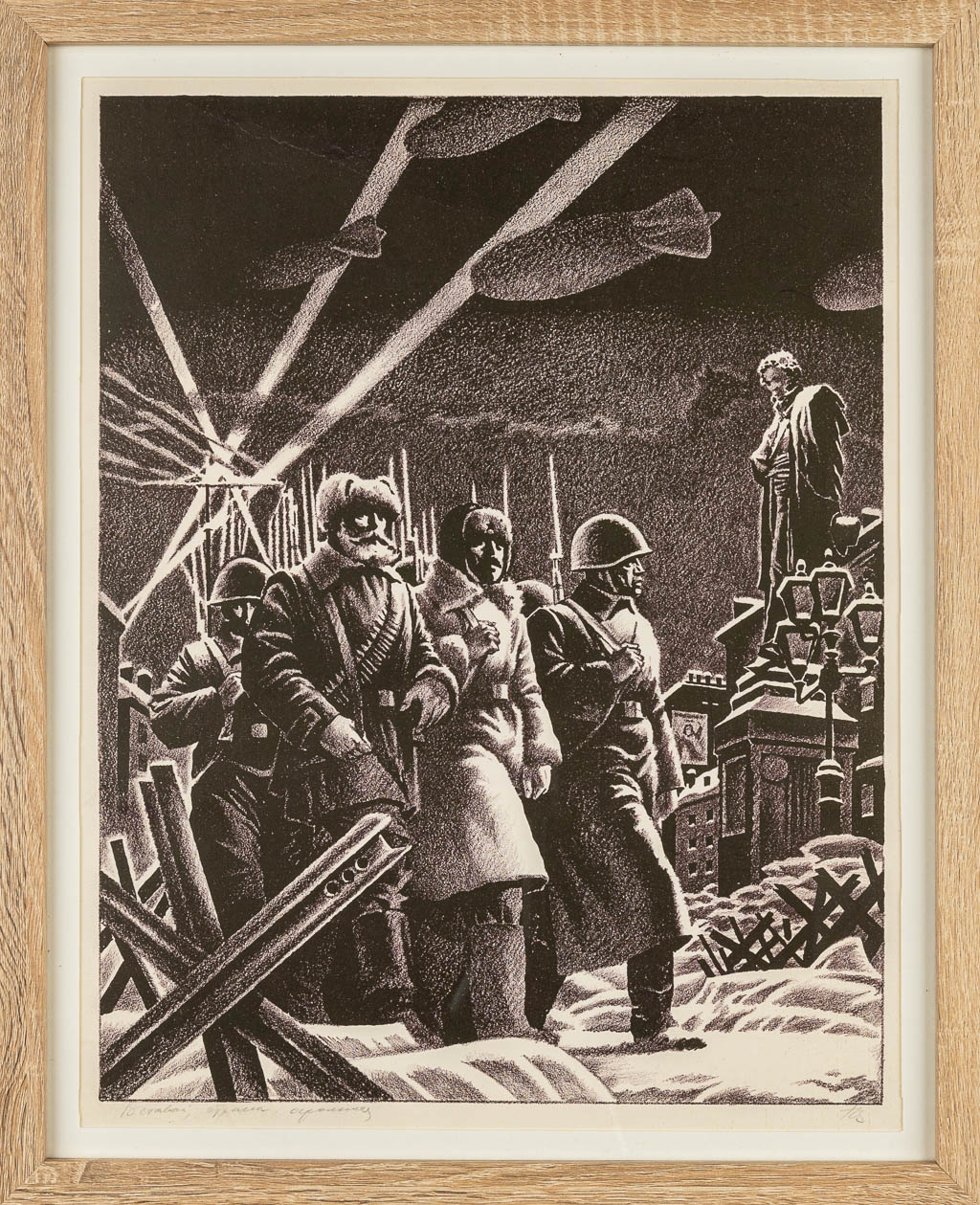 Een collectie van 3 Russische propagandaposters. (H:34cm)