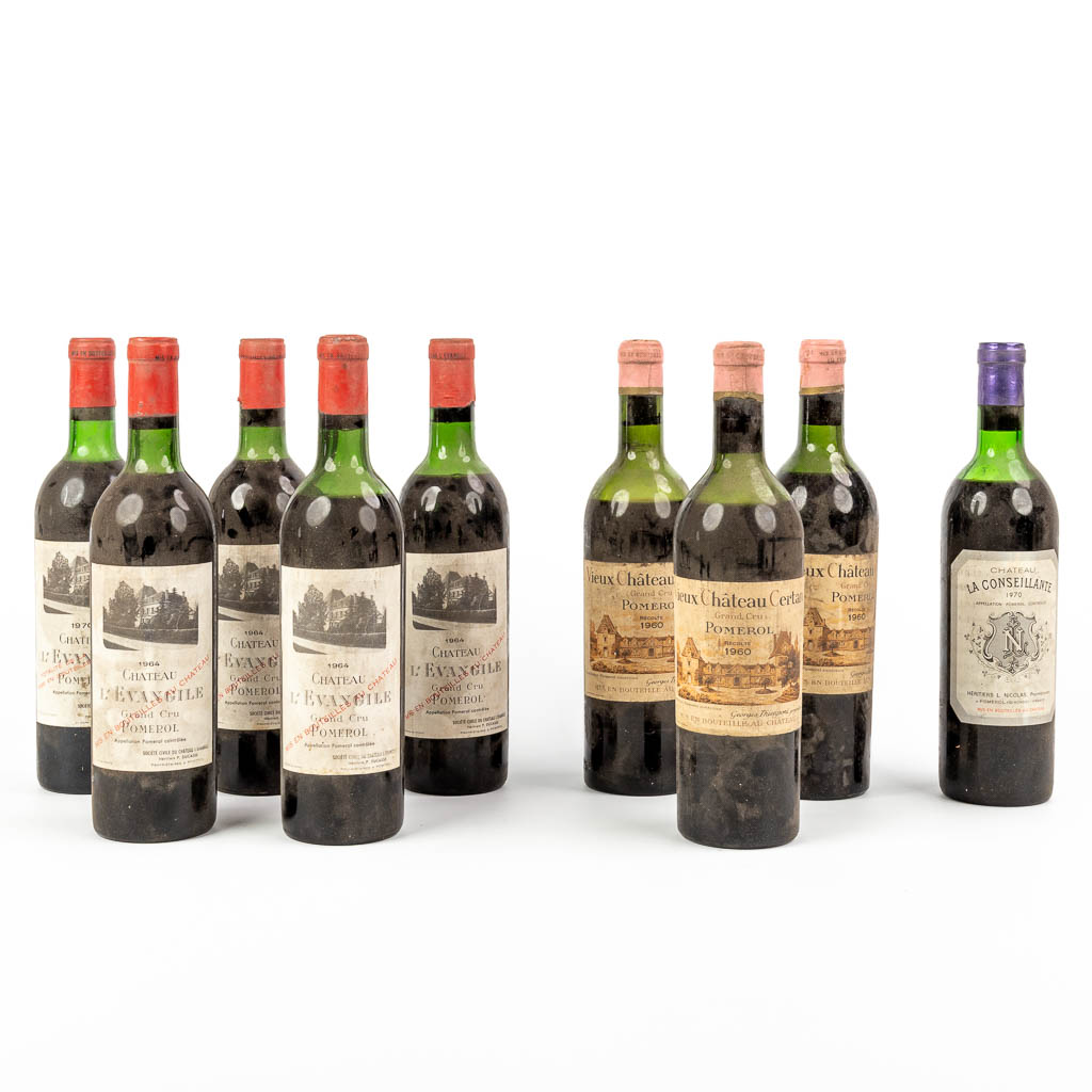 A collection of wine: 1x Château L'evangile 1970, 4x Château L'evangile 1964, (...)