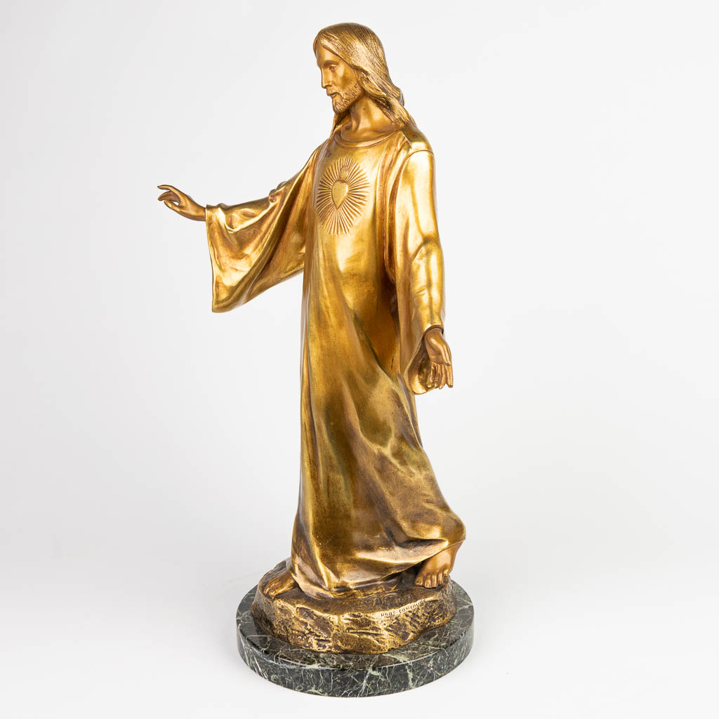 Paul GASQ (1860-1944) a bronze statue of Jesus Christ with foundry mark 