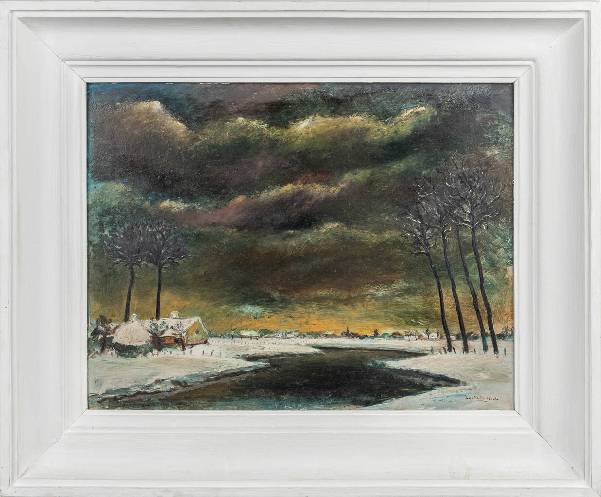 Lucien VAN DEN DRIESSCHE (1926-1991) '2 landscapes' oil on canvas. (61 x 46,5 cm)