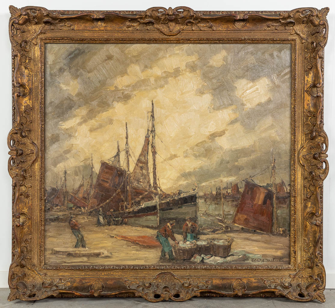 Auguste VAN DE CASTEELE (1889-1969) Drie schilderijen, olie op doek. (W:100 x H:90 cm)