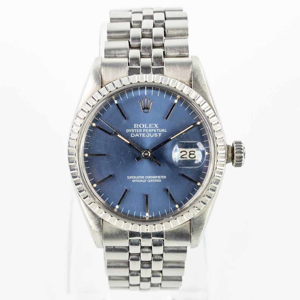 A Rolex Oyster Perpetual Datejust with blue dial and made during 1978. 