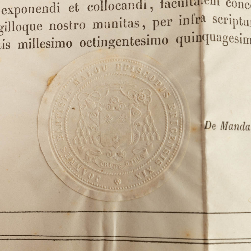 A sealed theca with a relic: Ex Veste Sancti Philippi Nerii