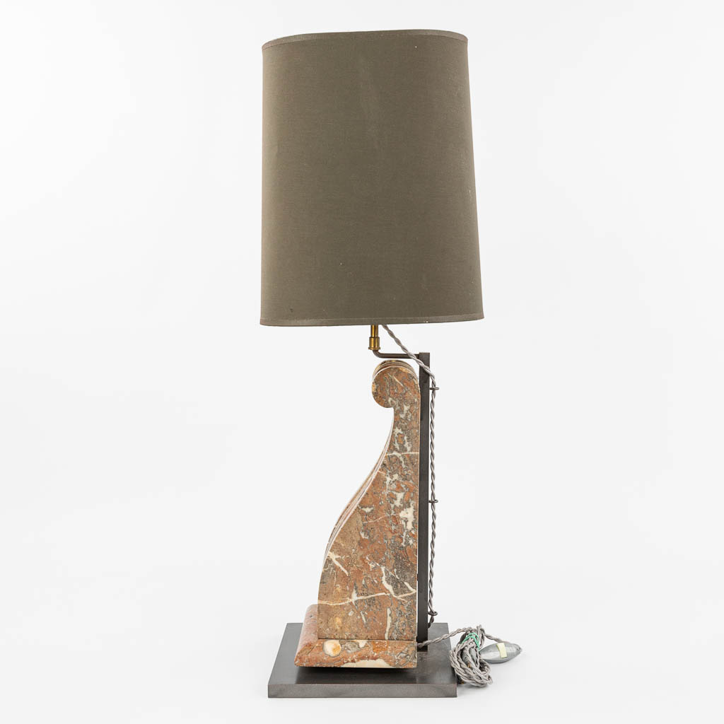 A table lamp with a base made of marble in the shape of a console. (H:45cm)