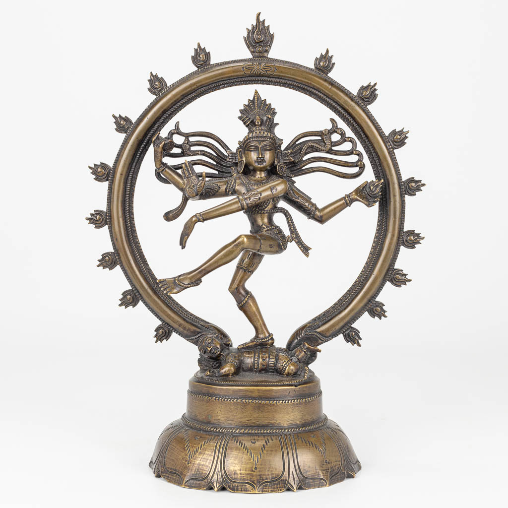 A statue of a dancing Shiva (Nataraja), made of bronze