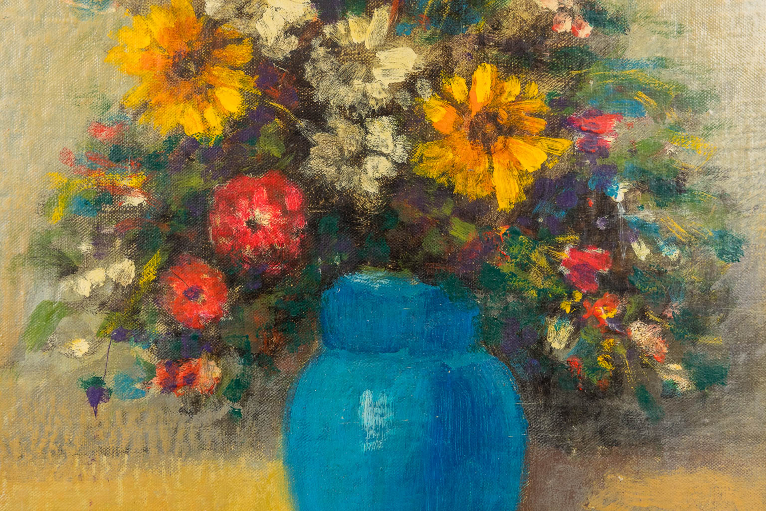 Maurice SCHELCK (1906-1987) 'Flower Vase', oil on canvas. 