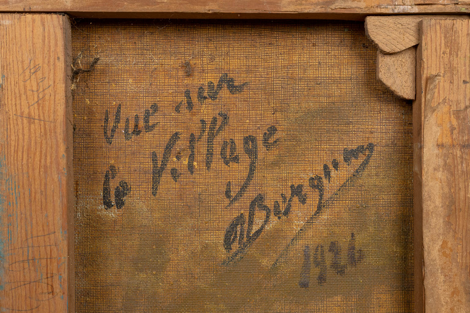 R. BERQUIN (XIX-XX) 'Vue sur le village', een schilderij, olie op doek. 1926. (47 x 37 cm)