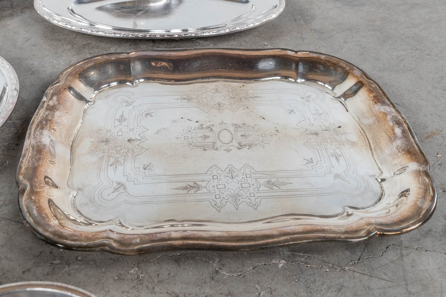 A large collection of table accessories and serving ware, silver-plated metal. (L: 32 x W: 48 cm)