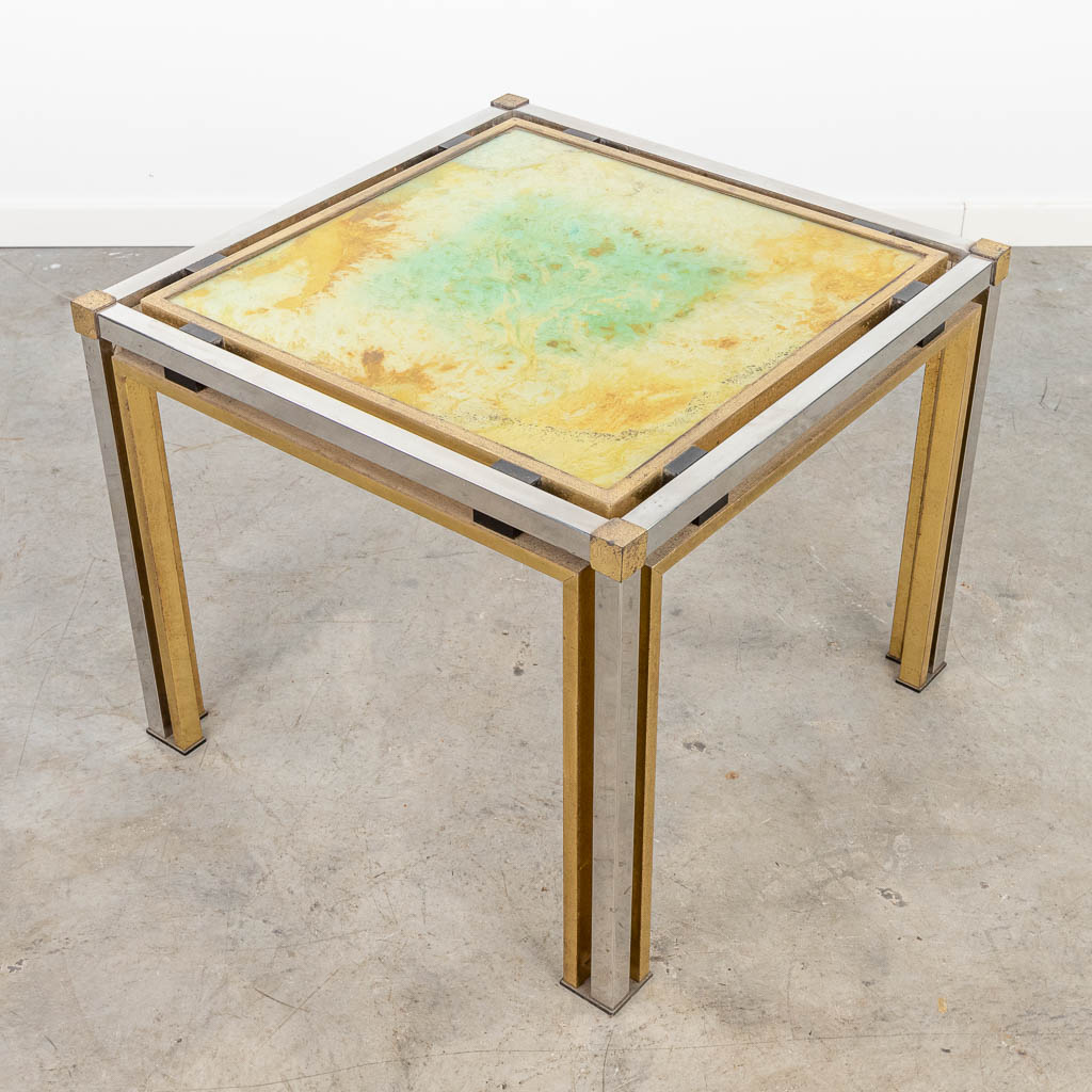 Romeo REGA (1925-1984) a side table finished with metal. (H:50cm)
