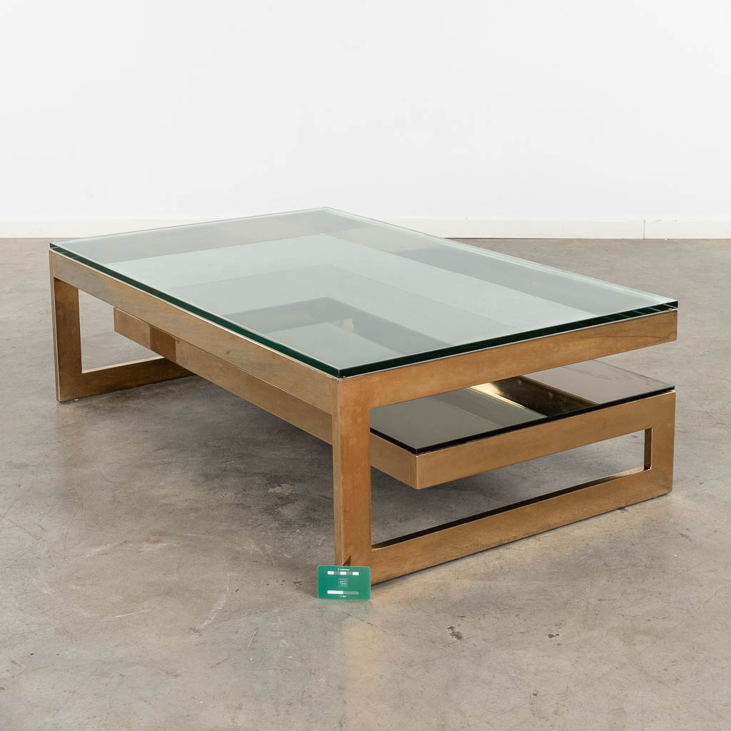 Belgo Chrome, een G-shape salontafel. 20ste eeuw. (D:75 x W:120 x H:38 cm)
