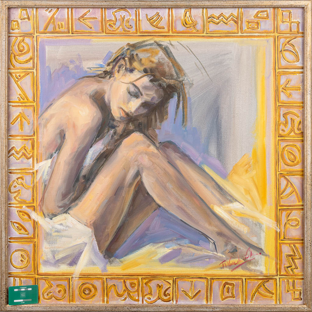 Rik VAN DE WALLE (XX) 'Naked' a painting, oil on canvas (90x90cm)