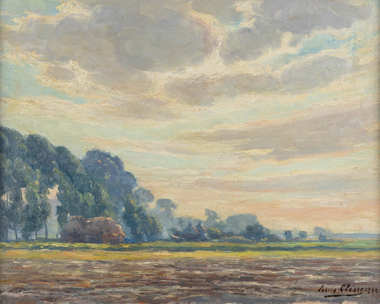 Louis CLESSE (1889-1961) 'Landschap met boerderij' olie op paneel. 1935 (W:49 x H:39 cm)