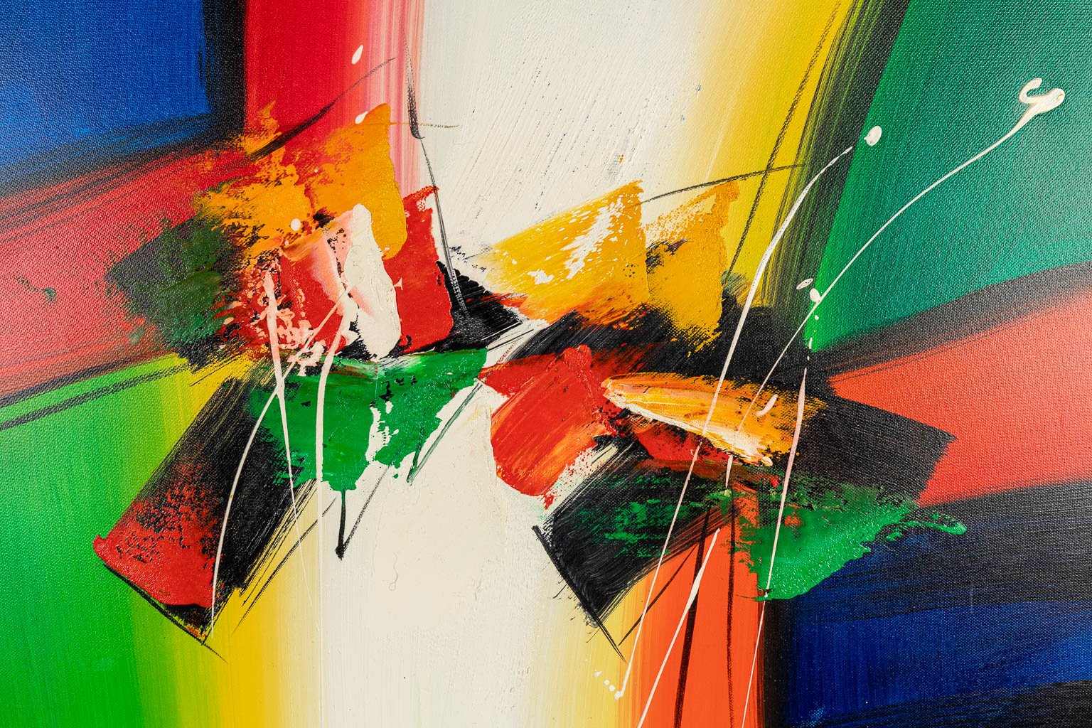 Lee COLE (1954) 'No title' een abstract schilderij, acryl op doek. (65 x 54 cm)