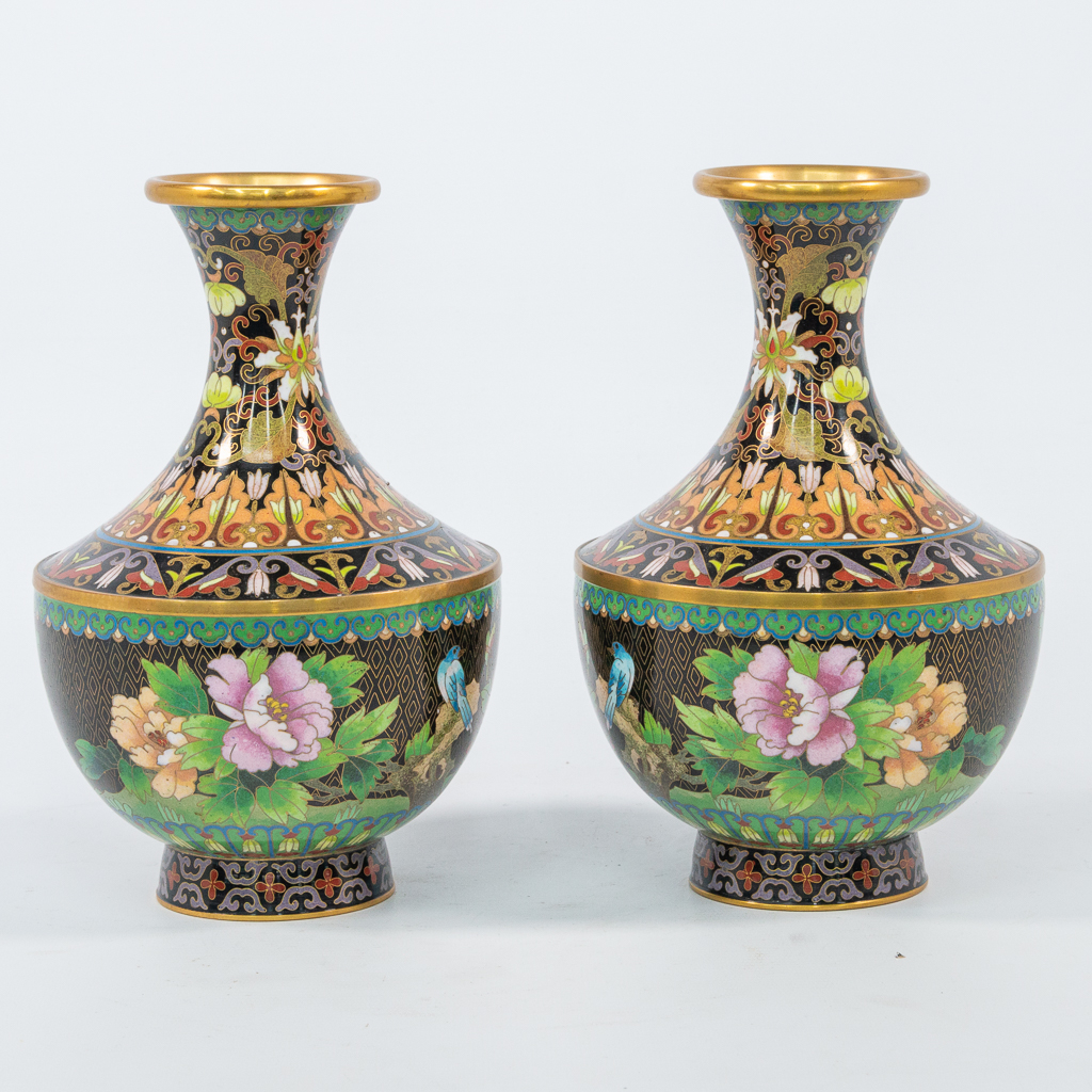  Pair of Cloisonné vases
