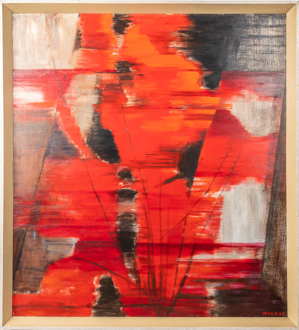 Jozef MEES (1898-1987) een abstract schilderij, 1956 (101 x 111 cm)