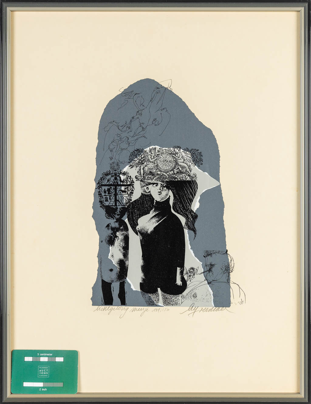 Luc VERSTRAETE (1928) 'Lichtgelovig meisje' a lithograph, 139/150. 1983. (37 x 49 cm)