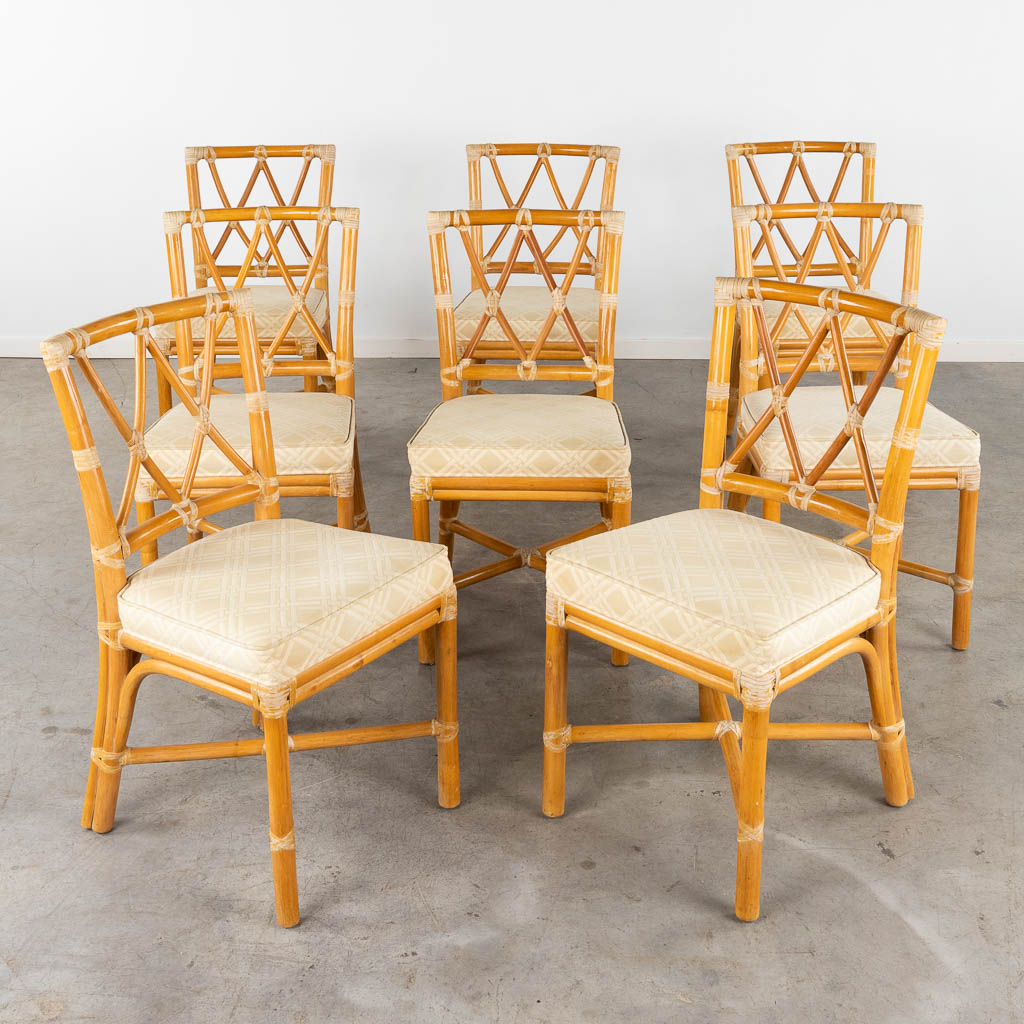 John MCGUIRE (1920-2013) '8 Bamboo chairs'. (D:50 x W:45 x H:86 cm)