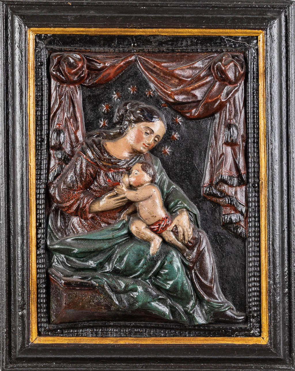 Mother with a nursing child, an image in paper maché, Probably Italy, 18th/19th C. (W:53 x H:67 cm)